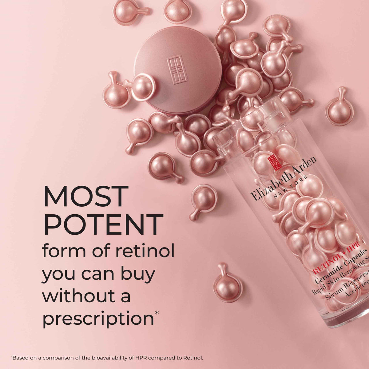Elizabeth Arden Retinol + HPR Ceramide Rapid Skin Renewing Anti-Aging Face Serum Capsules, Fine Lines & Wrinkles Treatment with Peptides