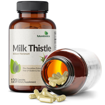 Futurebiotics Milk Thistle Silymarin Marianum & Dandelion Extract Liver Health Support, Antioxidant Support, Detox, 300 Capsules