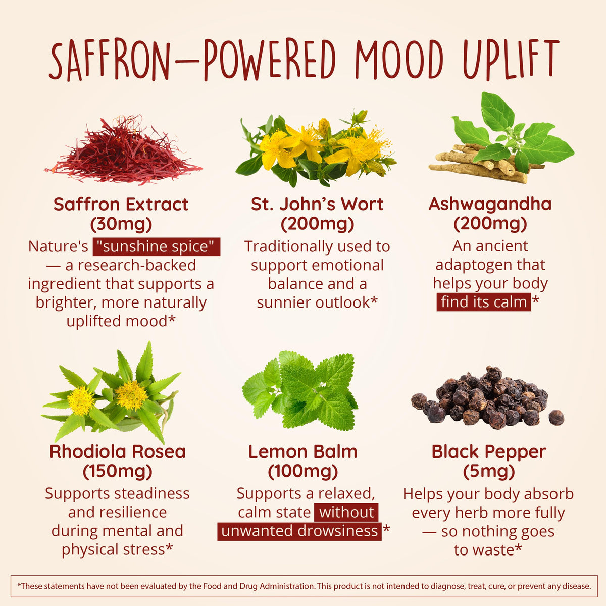 Joy-Filled Mood Support Supplement + St. John's Wort, Plant-Based, 60 Ct
