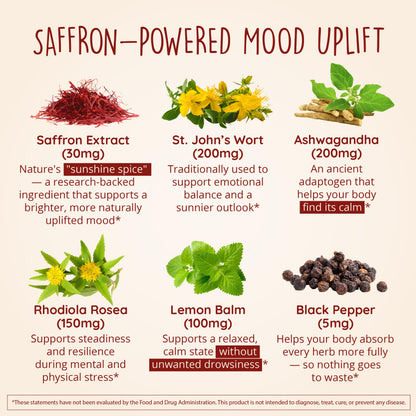 Joy-Filled Mood Support Supplement + St. John's Wort, Plant-Based, 60 Ct