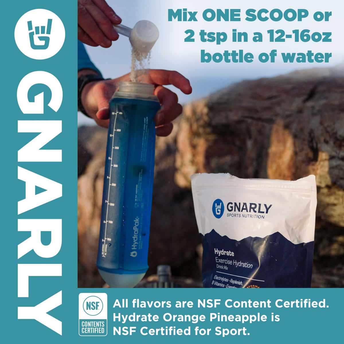 Gnarly Nutrition Hydrate Electrolyte Powder – Orange Pineapple Exercise Hydration Drink Mix – NSF Sport Certified – Electrolyte Solution, Performance & Recovery – Orange Pineapple, 14.10 oz