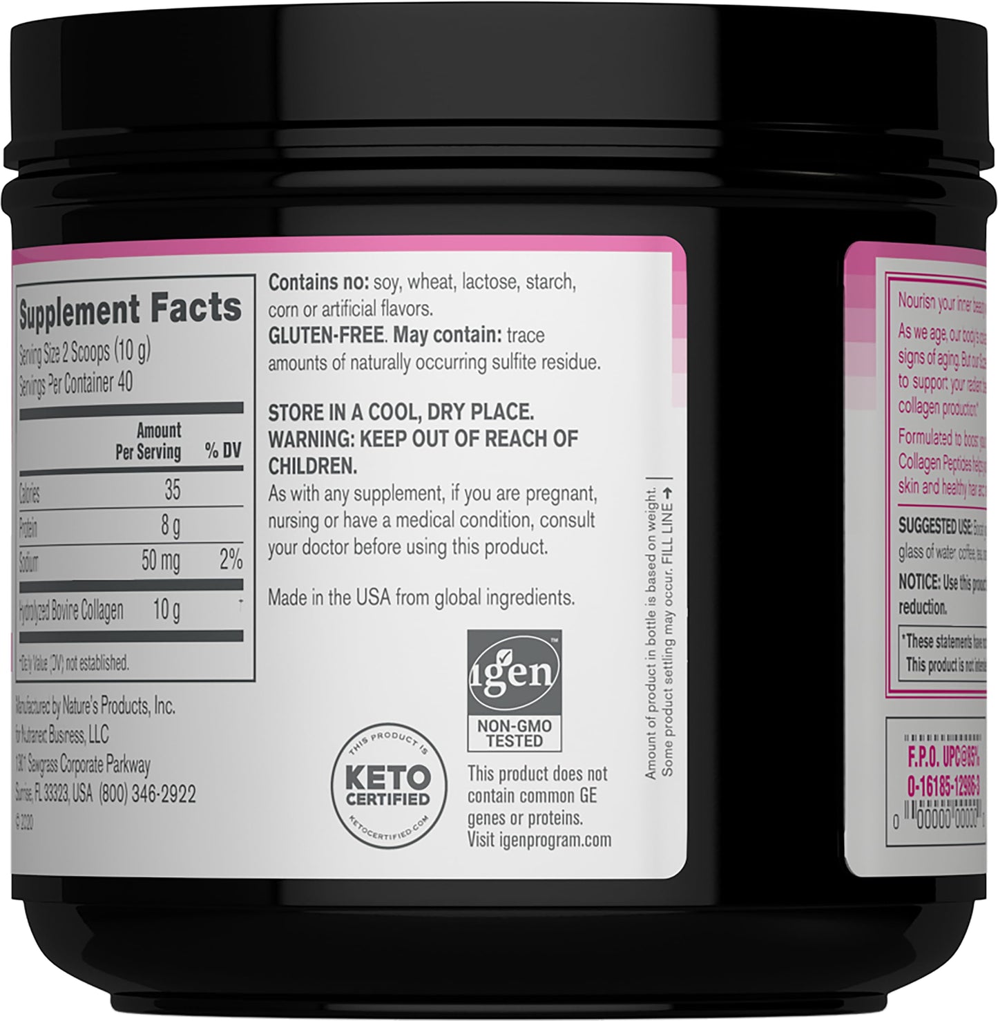 NeoCell Grassfed Collagen Peptides Powder | 14 oz | Unflavored | for Women and Men | Hair, Skin, & Nails