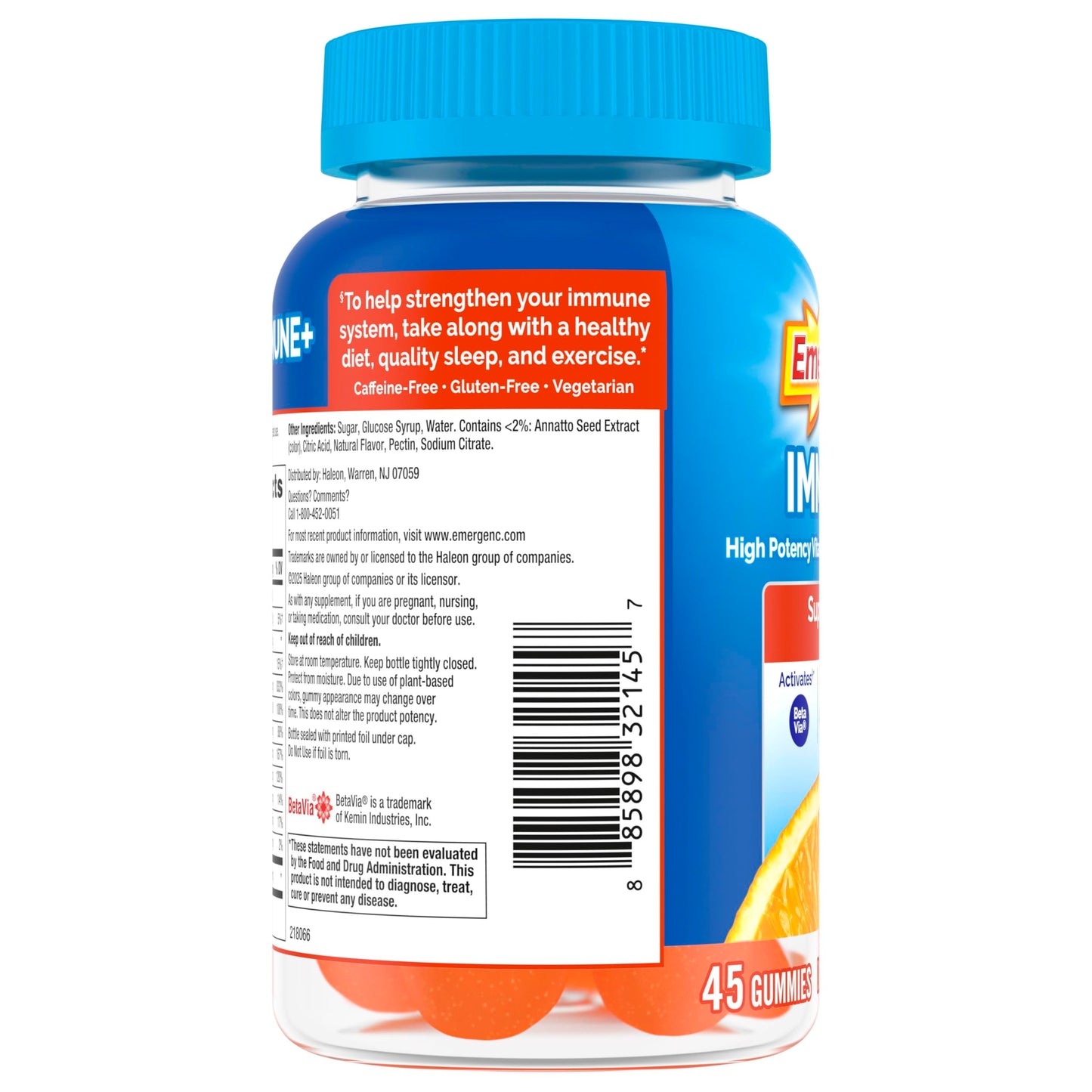 Emergen-C Immune+ Triple Action Immune Support Gummies, BetaVia (R), 1000mg Vitamin C, B Vitamins, Vitamin D and Antioxidants