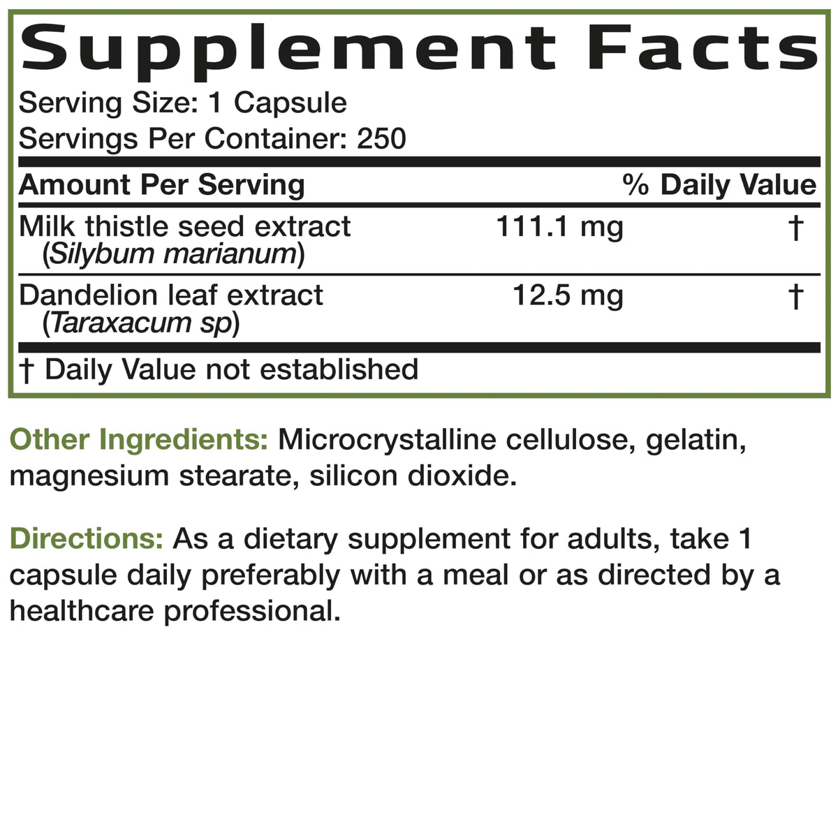 Bronson Milk Thistle Silymarin Marianum & Dandelion Extract, 120 Capsules | 2-in-1 Liver Cleanse, Health, Detox & Antioxidant Support, Non-GMO, Gluten-Free, Soy-Free