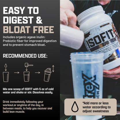 Nutrex Research IsoFit Whey Protein Powder Instantized 100% Whey Protein Isolate (30 Servings (Pack of 1), Vanilla Bean Ice Cream)