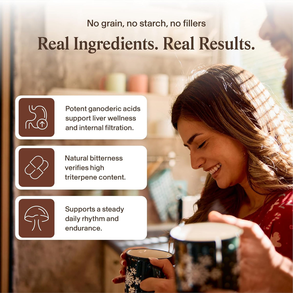 Real Mushrooms Reishi Mushroom Powder - Handpicked Organic Mushroom Extracts - Red Reishi for Tranquil Daily Wellness with Verified Beta Glucans Vegan, Non-GMO, No Grain Fillers, 45 Servings