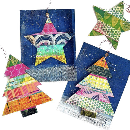 Gelli Arts Christmas Card Kit - Printing Kit with 5 X 5 Gel Printing Plate, DIY Postcards and Printmaking Supplies, Gel Print Set for Beginners, Handmade Card Set