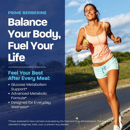 BONE SCIENCE Prime Berberine Phytosome with Berbevis and BioPerine, Metabolic Wellness Support with Ceylon Cinnamon, Banaba, Bitter Melon and Quercetin, Vegetarian Capsules
