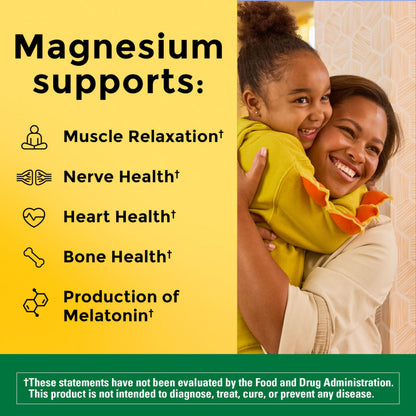 Nature Made High Absorption Magnesium Citrate 200 mg per serving, Magnesium Supplement for Muscle, Nerve, Bone and Heart Support, 60 Magnesium Gummies, 30 Day Supply Nature MadeBuy Supplements Australia