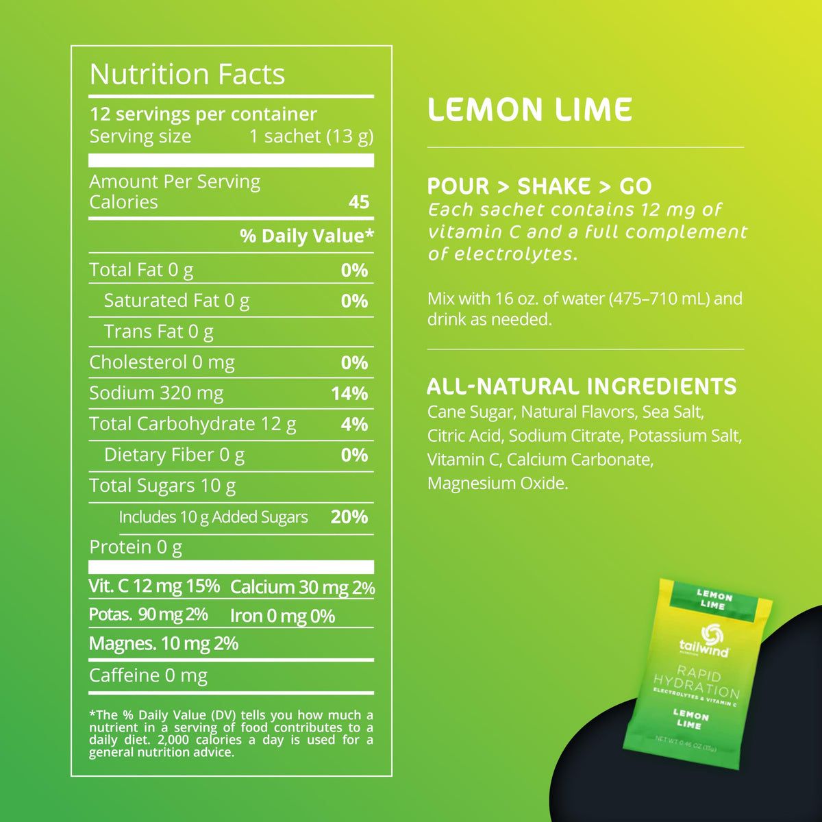 Tailwind Nutrition Rapid Hydration, Strawberry Lemonade, 12 Servings