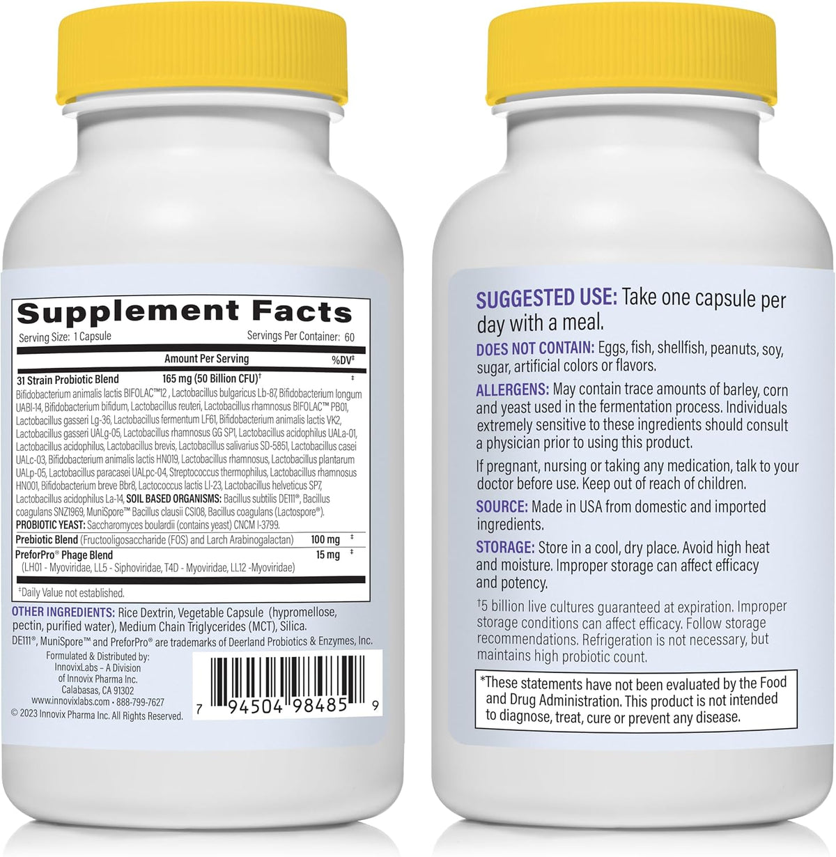 InnovixLabs Vitamin K2 & Probiotic Bundle Full Spectrum Vitamin K2 (90 Softgel Capsules) Multi-Strain Probiotic (60 Time-Release Capsules). Supports Bones, Immune and Healthy Gut. *