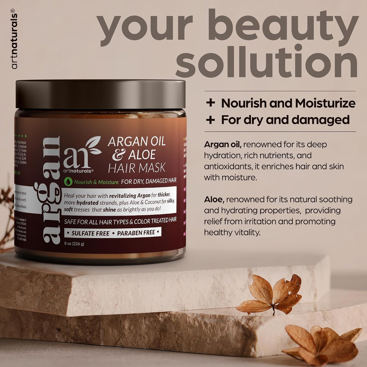 Artnaturals Argan Hair Mask with Keratin, 8 oz