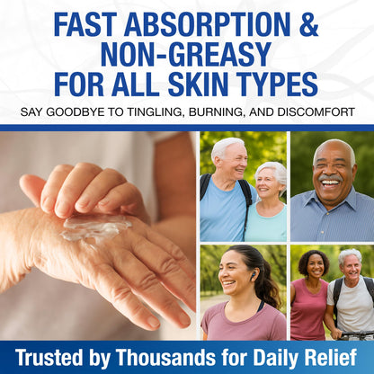 Neuropathy Nerve Relief Cream – Extra Large 8 oz – Maximum Strength for Feet Hands Legs Toes Back – Natural Ingredients Arnica Aloe Vera MSM Vitamins