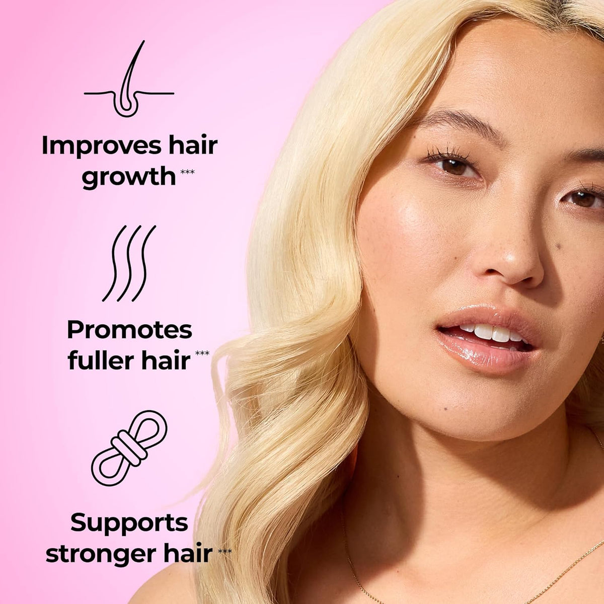 HUM Hair Strong Strawberry Gummies, Hair Growth Support, 60 Count