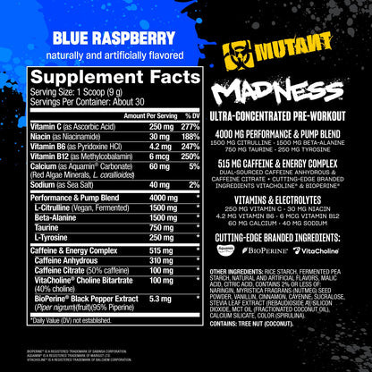 MUTANT Madness, Ultra-Concentrated Pre-Workout, Fruit Punch, 9.52 oz