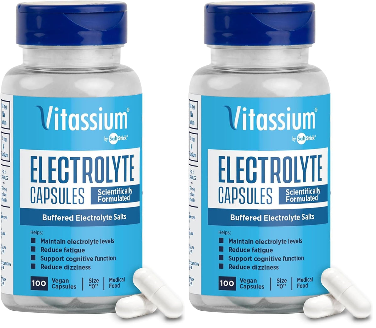 Vitassium Electrolytes Salt Pills for POTS Scientifically Formulated 100ct