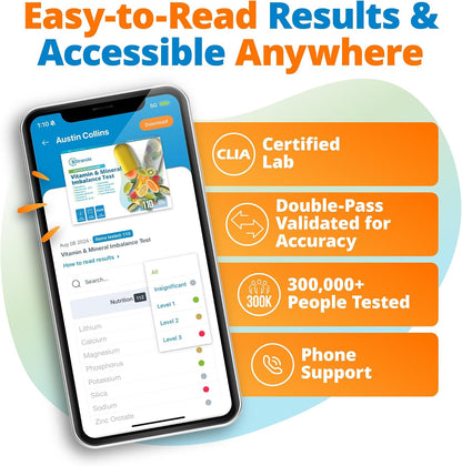 5Strands Food & Beverage Intolerance & Vitamins & Minerals Imbalance Test, at Home Hair Analysis for Adults & Kids, Digestive & Nutrient Insight, Results in 4 Days