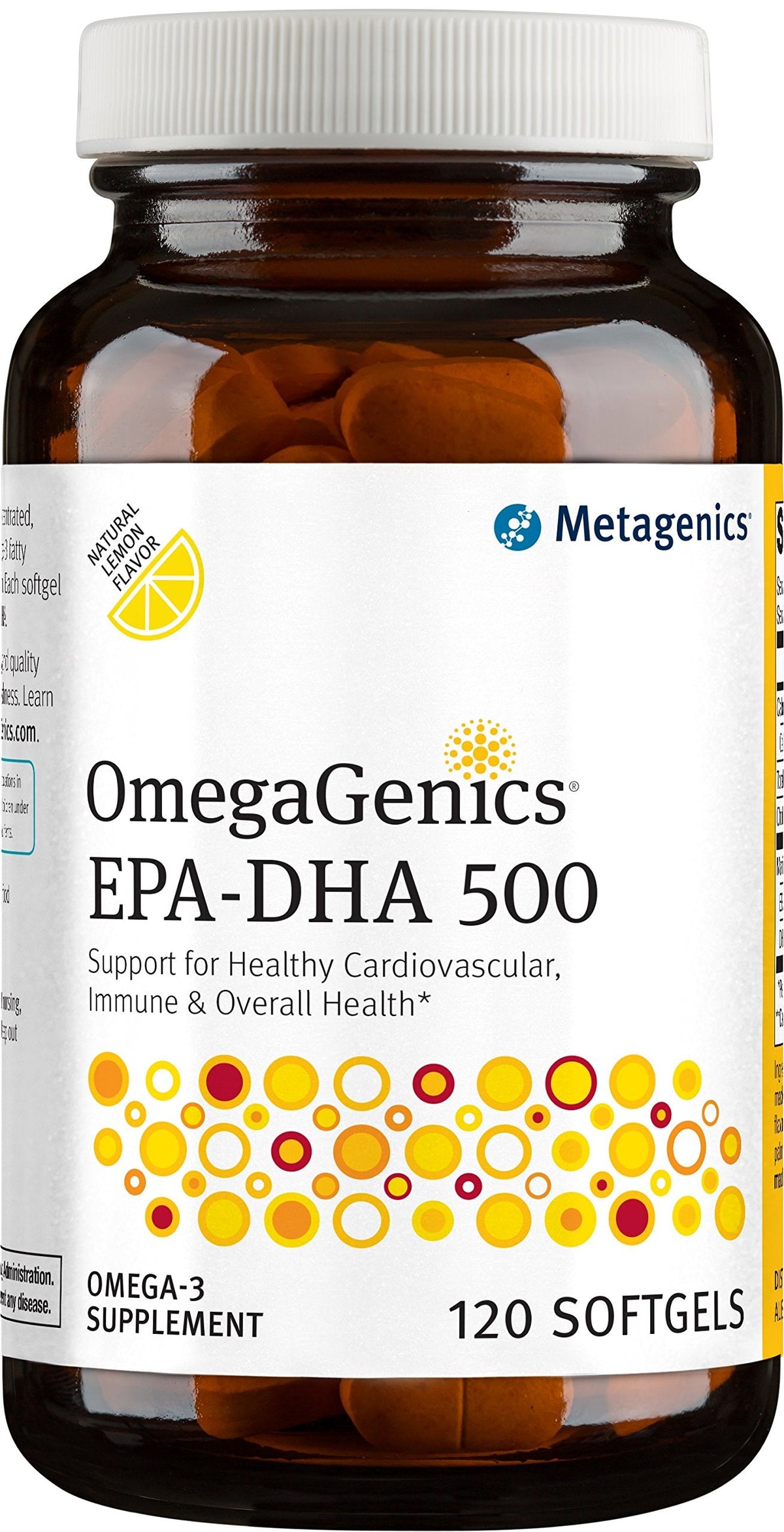 Suplement ​Metagenics OmegaGenics EPA-DHA 500 - High Potency Fish Oil Supplement for Cardiovascular Health* - Sustainably Sourced & Purity Tested - VelvetGlow USA