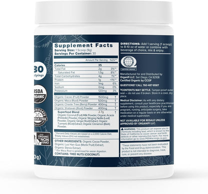Organifi Harmony - Hormone Balance for Women with Cacao Superfood Powder, 30 Servings