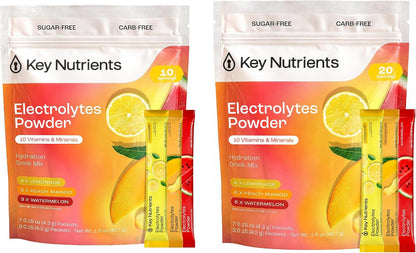 KEY NUTRIENTS Multivitamin Electrolyte Packets, No Sugar Variety Pack, 30ct