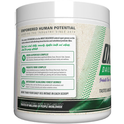 EHP Labs OxyGreens Super Greens Powder with Spirulina & Chlorella, Prebiotic Fiber, Probiotics & Digestive Enzymes – Antioxidant Green Superfood Supplement - 15 Serves (Pineapple)