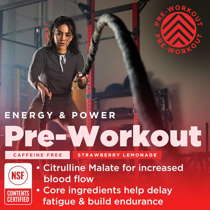 Golden Milk Vegan Protein Powder and Gnarly Preworkout Strawberry Lemonade Caffeine Free (14.82oz)