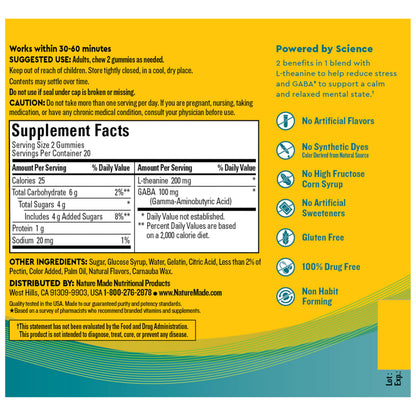 Nature Made Wellblends Stress Relief Gummies, L theanine 200mg to Help Reduce Stress, with GABA 100mg, Same Day Stress Support, 40 Strawberry Flavor Gummies Nature MadeBuy Supplements Australia
