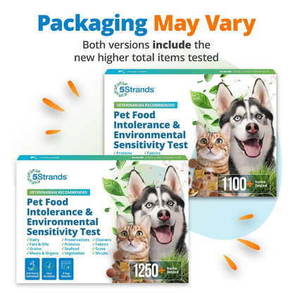 5Strands Pet Food & Environmental Sensitivity Test, 1250 Items Tested