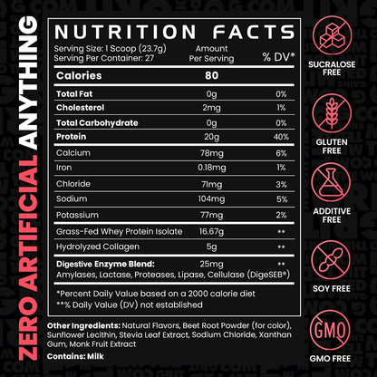 Gains in Bulk Lean Protein Powder with 20g Protein, Strawberry, 27 Servings