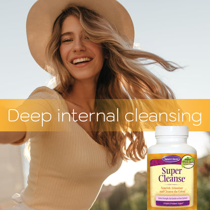 Nature’s Secret Super Cleanse - Extra Strength Colon Cleanse with 14 Herbs & Probiotic Support - Promotes Gut Health Detox Cleanse & Digestive Support