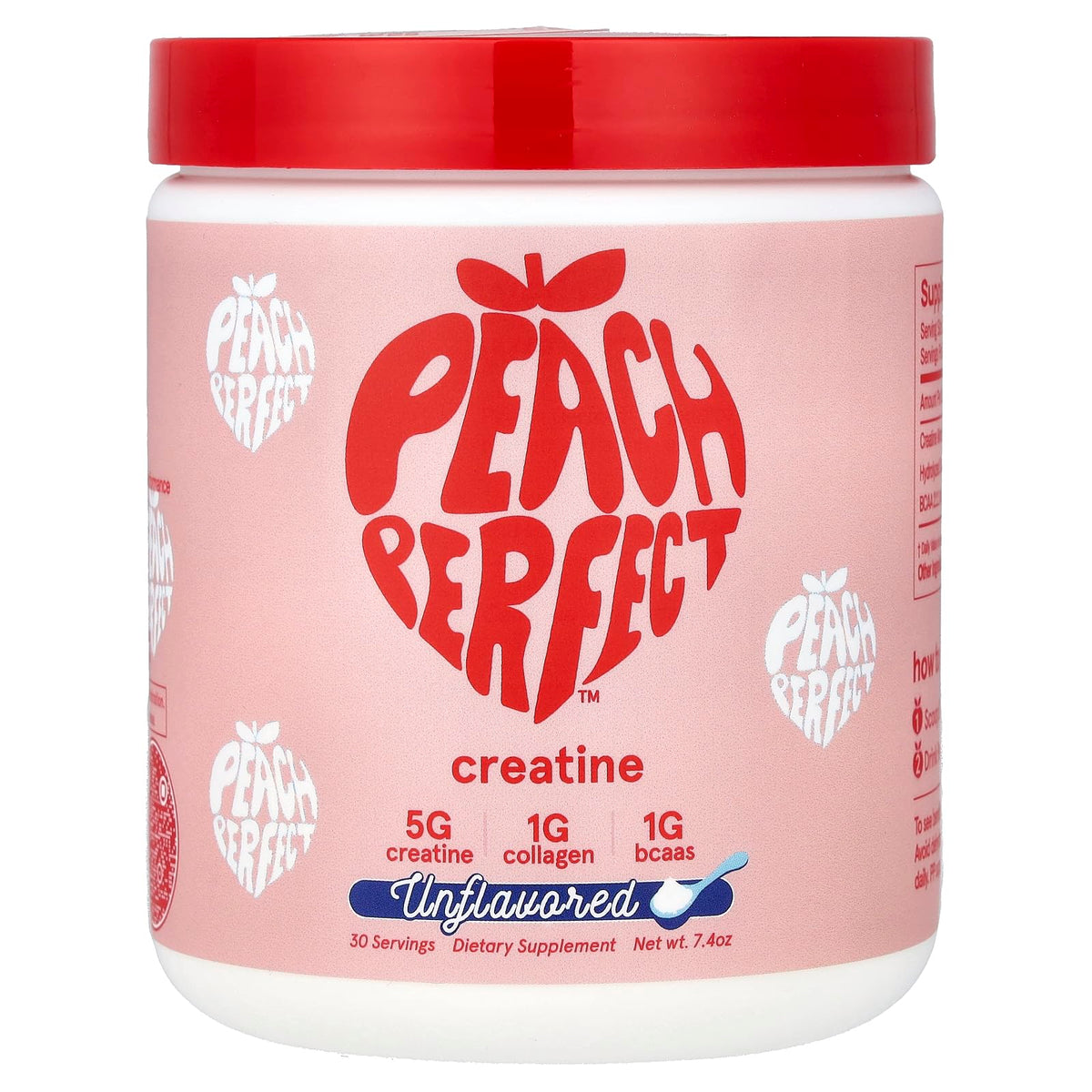 Peach Perfect Creatine for Women – Micronized Creatine Monohydrate Powder with BCAA & Collagen for Glute Strength Support, Boosts Energy, Focus, Strength, and Endurance – Pink Lemonade, 30 Servings
