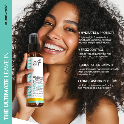 Artnaturals Rosemary & Castor Leave-In Conditioner, 8 fl oz, 2 Pack