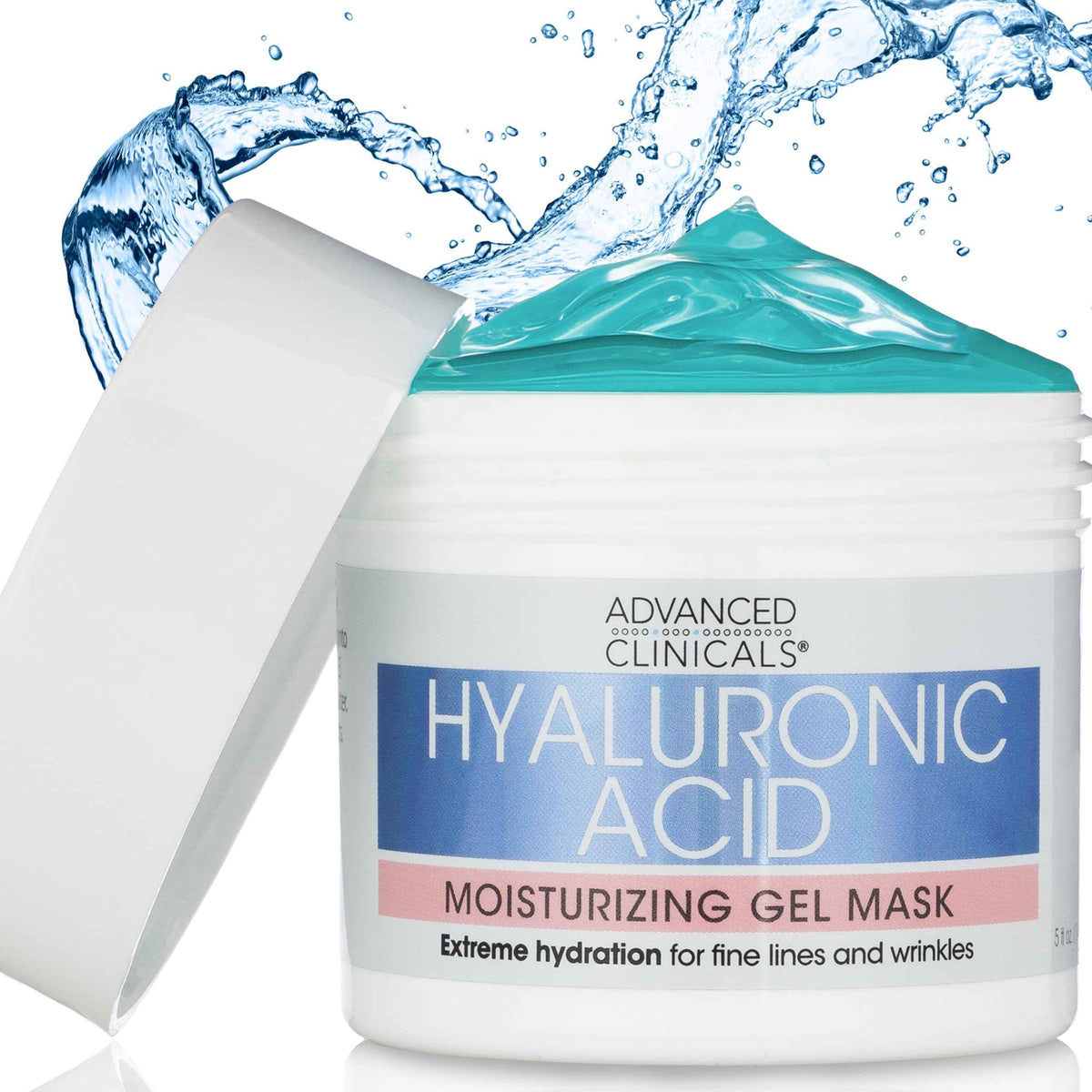 Advanced Clinicals Hyaluronic Acid Gel Facial Mask Skin Care Treatment, Brightening, Hydrating Anti Aging Face Mask & Moisturizer Helps Transform Dry Skin W/Collagen