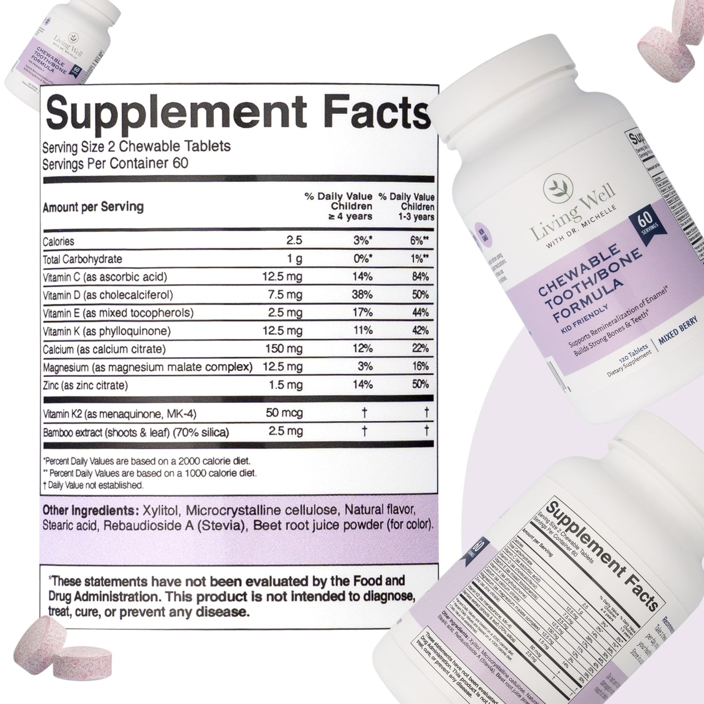 Kids Tooth & Bone Support Bundle | Chewable Calcium + D3 K2 & Liquid Vitamin D Supplement | Dentist-Developed | Strong Teeth, Enamel & Bone Health for Kids | Fluoride-Free, Non-GMO, Gluten-Free Living Well with Dr. Michelle buy supplements Au