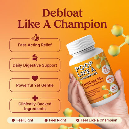 Poop Like a Champion Bloating Relief Digestive Enzymes, Probiotic Powered Capsules to Support Digestive Health and Gas Relief, 60 Capsules Poop Like a Champion buy supplements Au