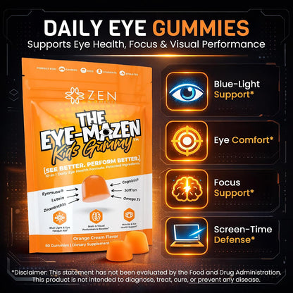 The Eye-Mazen Kids Gummy Eye Vitamins for Vision and Eye Health - Lutein and Zeaxanthin Supplements for Eyes with Omega 3 & Vitamin A - Eye Supplements for Kids