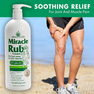 Miracle of Aloe Miracle Rub Pain Relieving Cream 32 oz, Fast & Effective Relief for Arthritis, Muscle, and Joint Pain - Maximum Strength UltraAloe Formula, Topical Analgesic Miracle of AloeBuy Supplements Australia