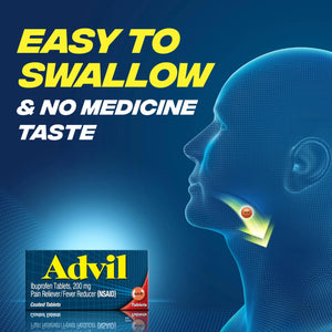 Advil Pain Reliever and Fever Reducer, Pain Relief Medicine with Ibuprofen 200mg for Headache, Backache, Menstrual Pain and Joint Pain Relief - 300+24 Coated Tablets AdvilBuy Supplements Australia