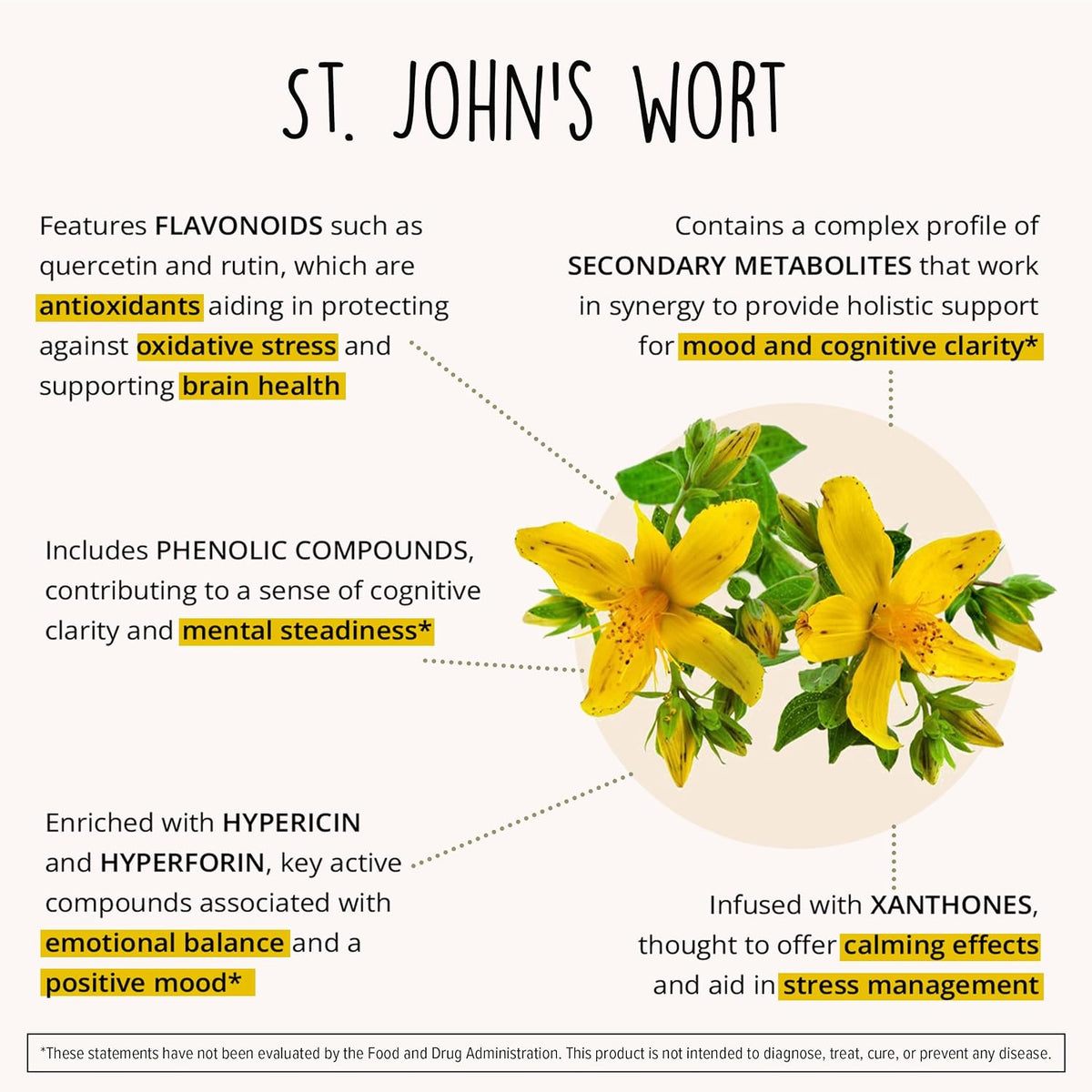 Joy-Filled Mood Support Supplement + St. John's Wort, Plant-Based, 120 Ct