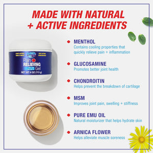 Blue Goo Pain Relieving Gel – Relief for Back, Neck, Muscle and Joint Pain, Fast-Acting Cooling and Soothing Relief with 100% Pure Emu Oil, 4 oz (1 Pack) Blue GooBuy Supplements Australia