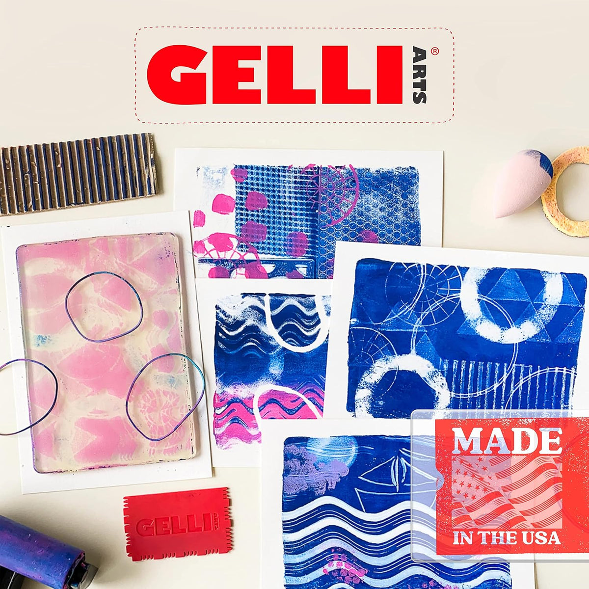 Gelli Arts 5" X 5" 10 Plates Gel Printing Plates - Gel Plate Class Pack, Reusable Printing Items, Printmaking Supplies for School, Clear Monoprinting, Items for Art Classes