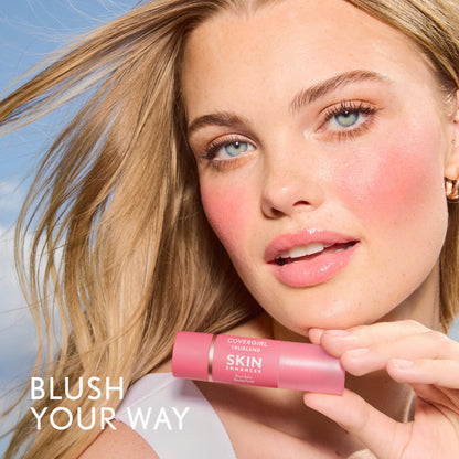 COVERGIRL Trublend Skin Enhancer Blush Balm Stick, Vegan Formula, Easy to Use, Glides on Effortlessly, Non-Greasy, Doesn't Crease - 225 Candied Strawberry (Bright Red)