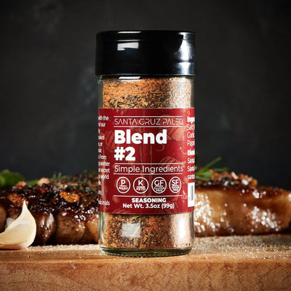 Santa Cruz Paleo, Seasoning Blend #2, Sweet and Smoky Spice for Chicken, Steak, Burgers, Wings and Ribs, Garlic, Sea Salt, Black Pepper, Rosemary and Paprika, Gluten Free, Keto, Paleo, 3.5 Oz Jar