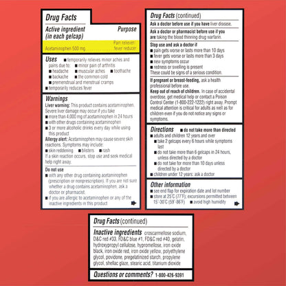 Quality Choice, Extra Strength, Non Aspirin Pain Relief, Acetaminophen 500 MG, Pain Reliever & Fever Reducer, Rapid Release Gelcaps, 50 Count Package Quality ChoiceBuy Supplements Australia