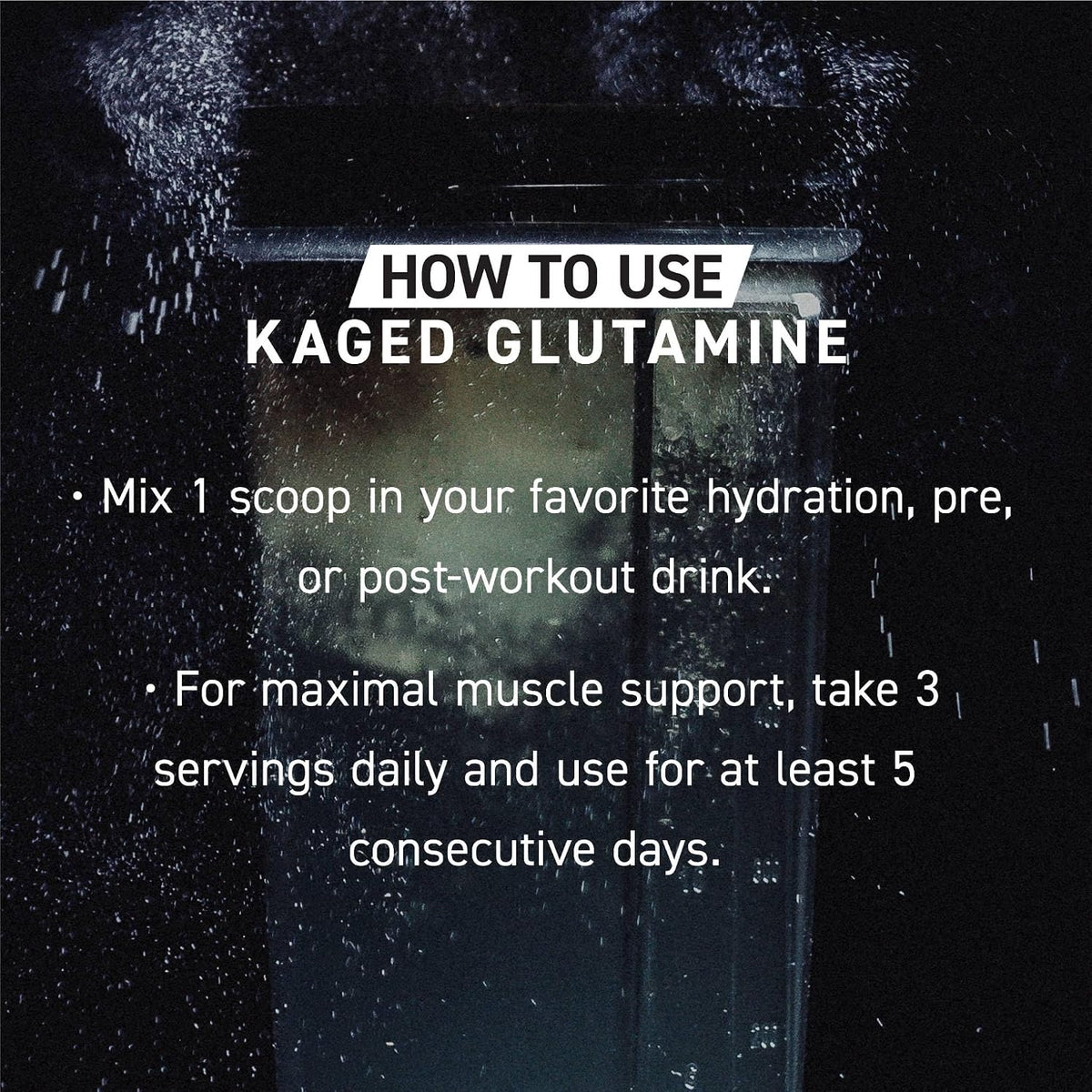 Kaged Muscle, L-Glutamine Powder 500 Gram, Vegan, Support Muscle Recovery, Post Workout, Glutamine, Banned-Substance Free, Unflavored, 100 Servings