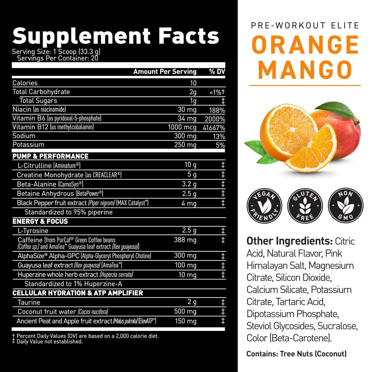 Kaged Pre Workout Elite Powder | Strawberry Lemonade | Pre-Workout with Creatine, Beta Alanine, L-Citrulline, Natural Caffeine | 20 Servings