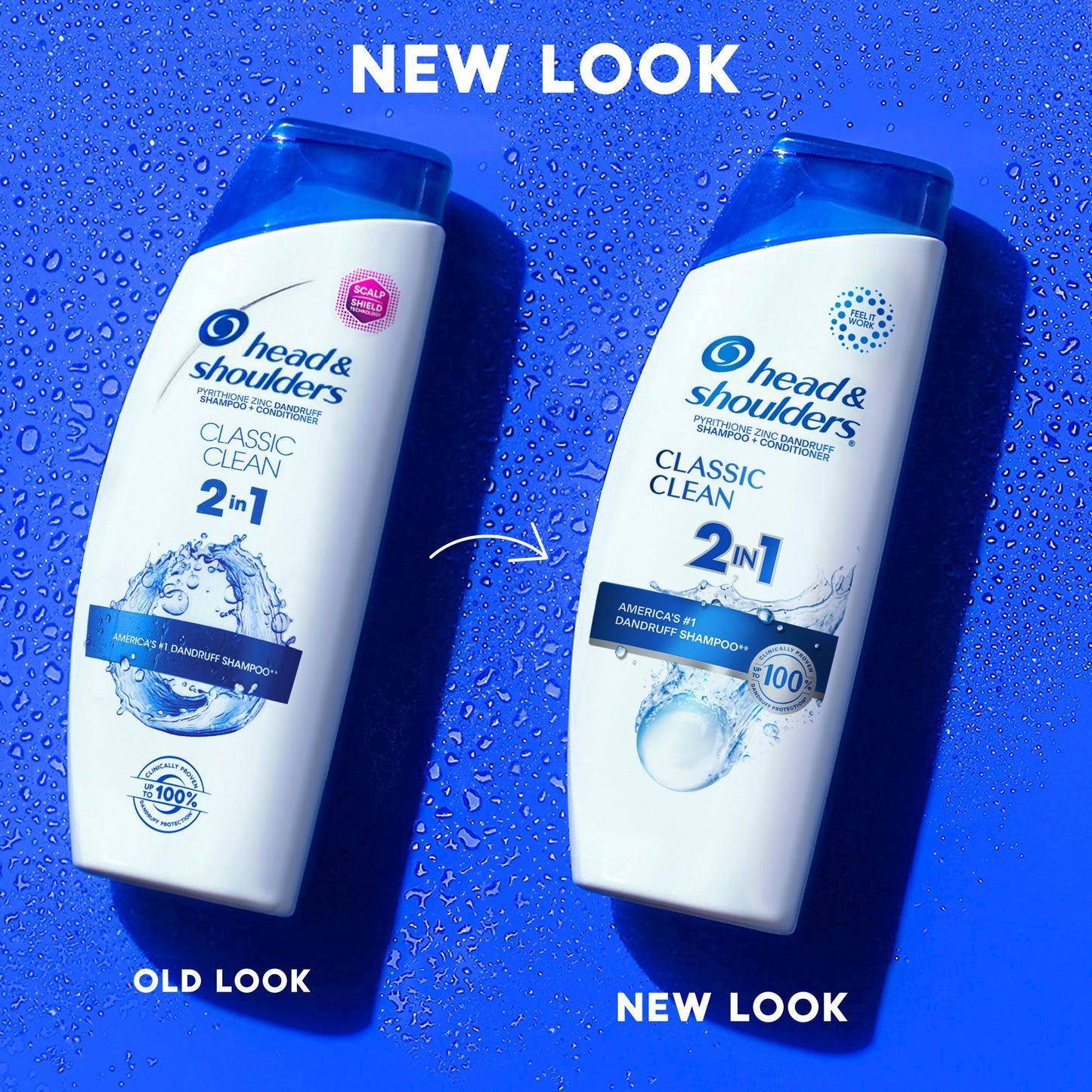 Head & Shoulders Anti-Dandruff Shampoo and Conditioner, Classic Clean 2-in-1, 1% Pyrithione Zinc, Flake Control, Deep Clean,