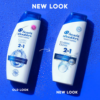 Head & Shoulders Anti-Dandruff Shampoo and Conditioner, Classic Clean 2-in-1, 1% Pyrithione Zinc, Flake Control, Deep Clean,