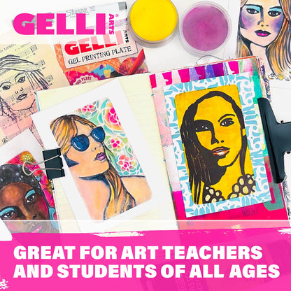 Gelli Arts 5" X 5" 10 Plates Gel Printing Plates - Gel Plate Class Pack, Reusable Printing Items, Printmaking Supplies for School, Clear Monoprinting, Items for Art Classes