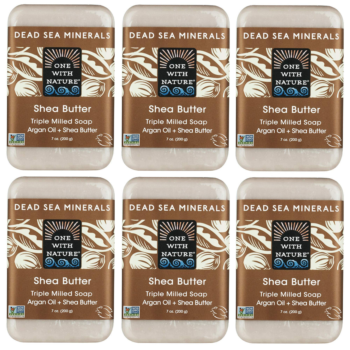 One With Nature Dead Sea Mineral Soap, Lemon Sage, 7-Ounces (Pack of 6)